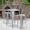 image:imageFlash Furniture Commercial Grade 30 High Backless Silver Metal IndoorOutdoor BarStool with Square SeatSilver