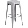 image:imageFlash Furniture Commercial Grade 30 High Backless Silver Metal IndoorOutdoor BarStool with Square SeatSilver