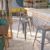 image:imageFlash Furniture Commercial Grade 30 High Backless Silver Metal IndoorOutdoor BarStool with Square SeatSilver Gray