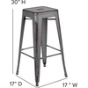 image:imageFlash Furniture Commercial Grade 30 High Backless Silver Metal IndoorOutdoor BarStool with Square SeatSilver Gray
