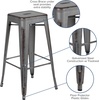 image:imageFlash Furniture Commercial Grade 30 High Backless Silver Metal IndoorOutdoor BarStool with Square SeatSilver Gray