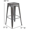 image:imageFlash Furniture Commercial Grade 30 High Backless Silver Metal IndoorOutdoor BarStool with Square SeatSilver Gray
