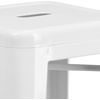 image:imageFlash Furniture Commercial Grade 30 High Backless Silver Metal IndoorOutdoor BarStool with Square SeatWhite