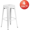 image:imageFlash Furniture Commercial Grade 30 High Backless Silver Metal IndoorOutdoor BarStool with Square SeatWhite