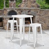 image:imageFlash Furniture Commercial Grade 30 High Backless Silver Metal IndoorOutdoor BarStool with Square SeatWhite