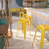 image:imageFlash Furniture Commercial Grade 30 High Backless Silver Metal IndoorOutdoor BarStool with Square SeatYellow