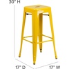 image:imageFlash Furniture Commercial Grade 30 High Backless Silver Metal IndoorOutdoor BarStool with Square SeatYellow