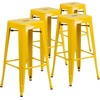 image:imageFlash Furniture Commercial Grade 30 High Backless Silver Metal IndoorOutdoor BarStool with Square SeatYellow