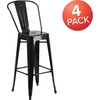 image:imageFlash Furniture Commercial Grade 30 High Black Metal IndoorOutdoor Barstool with Removable BackBlack