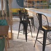 image:imageFlash Furniture Commercial Grade 30 High Black Metal IndoorOutdoor Barstool with Removable BackBlack