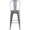 image:imageFlash Furniture Commercial Grade 30 High Black Metal IndoorOutdoor Barstool with Removable BackBlack
