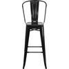 image:imageFlash Furniture Commercial Grade 30 High Black Metal IndoorOutdoor Barstool with Removable BackBlack