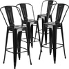 image:imageFlash Furniture Commercial Grade 30 High Black Metal IndoorOutdoor Barstool with Removable BackBlack