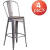 image:imageFlash Furniture Commercial Grade 30 High Black Metal IndoorOutdoor Barstool with Removable BackBlack