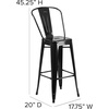 image:imageFlash Furniture Commercial Grade 30 High Black Metal IndoorOutdoor Barstool with Removable BackBlack