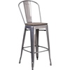 image:imageFlash Furniture Commercial Grade 30 High Black Metal IndoorOutdoor Barstool with Removable BackBlack