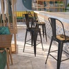image:imageFlash Furniture Commercial Grade 30 High Black Metal IndoorOutdoor Barstool with Removable BackBlackantique Gold