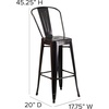 image:imageFlash Furniture Commercial Grade 30 High Black Metal IndoorOutdoor Barstool with Removable BackBlackantique Gold