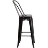 image:imageFlash Furniture Commercial Grade 30 High Black Metal IndoorOutdoor Barstool with Removable BackBlackantique Gold