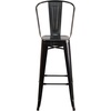 image:imageFlash Furniture Commercial Grade 30 High Black Metal IndoorOutdoor Barstool with Removable BackBlackantique Gold