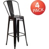 image:imageFlash Furniture Commercial Grade 30 High Black Metal IndoorOutdoor Barstool with Removable BackBlackantique Gold