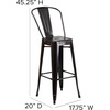 image:imageFlash Furniture Commercial Grade 30 High Black Metal IndoorOutdoor Barstool with Removable BackBlackantique Gold