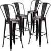 image:imageFlash Furniture Commercial Grade 30 High Black Metal IndoorOutdoor Barstool with Removable BackBlackantique Gold