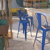 image:imageFlash Furniture Commercial Grade 30 High Black Metal IndoorOutdoor Barstool with Removable BackBlue