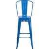 image:imageFlash Furniture Commercial Grade 30 High Black Metal IndoorOutdoor Barstool with Removable BackBlue