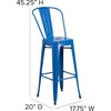 image:imageFlash Furniture Commercial Grade 30 High Black Metal IndoorOutdoor Barstool with Removable BackBlue