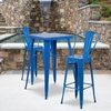 image:imageFlash Furniture Commercial Grade 30 High Black Metal IndoorOutdoor Barstool with Removable BackBlue
