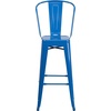 image:imageFlash Furniture Commercial Grade 30 High Black Metal IndoorOutdoor Barstool with Removable BackBlue