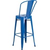 image:imageFlash Furniture Commercial Grade 30 High Black Metal IndoorOutdoor Barstool with Removable BackBlue