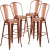 image:imageFlash Furniture Commercial Grade 30 High Black Metal IndoorOutdoor Barstool with Removable BackCopper