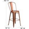 image:imageFlash Furniture Commercial Grade 30 High Black Metal IndoorOutdoor Barstool with Removable BackCopper