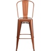 image:imageFlash Furniture Commercial Grade 30 High Black Metal IndoorOutdoor Barstool with Removable BackCopper
