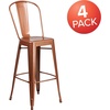 image:imageFlash Furniture Commercial Grade 30 High Black Metal IndoorOutdoor Barstool with Removable BackCopper