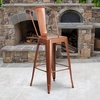 image:imageFlash Furniture Commercial Grade 30 High Black Metal IndoorOutdoor Barstool with Removable BackCopper