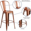 image:imageFlash Furniture Commercial Grade 30 High Black Metal IndoorOutdoor Barstool with Removable BackCopper