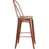 image:imageFlash Furniture Commercial Grade 30 High Black Metal IndoorOutdoor Barstool with Removable BackCopper