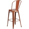 image:imageFlash Furniture Commercial Grade 30 High Black Metal IndoorOutdoor Barstool with Removable BackCopper