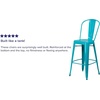 image:imageFlash Furniture Commercial Grade 30 High Black Metal IndoorOutdoor Barstool with Removable BackCrystal Tealblue