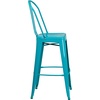 image:imageFlash Furniture Commercial Grade 30 High Black Metal IndoorOutdoor Barstool with Removable BackCrystal Tealblue