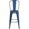 image:imageFlash Furniture Commercial Grade 30 High Black Metal IndoorOutdoor Barstool with Removable BackDistressed Antique Blue