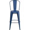image:imageFlash Furniture Commercial Grade 30 High Black Metal IndoorOutdoor Barstool with Removable BackDistressed Antique Blue