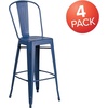 image:imageFlash Furniture Commercial Grade 30 High Black Metal IndoorOutdoor Barstool with Removable BackDistressed Antique Blue