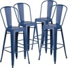 image:imageFlash Furniture Commercial Grade 30 High Black Metal IndoorOutdoor Barstool with Removable BackDistressed Antique Blue