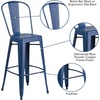 image:imageFlash Furniture Commercial Grade 30 High Black Metal IndoorOutdoor Barstool with Removable BackDistressed Antique Blue