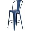 image:imageFlash Furniture Commercial Grade 30 High Black Metal IndoorOutdoor Barstool with Removable BackDistressed Antique Blue