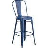 image:imageFlash Furniture Commercial Grade 30 High Black Metal IndoorOutdoor Barstool with Removable BackDistressed Antique Blue